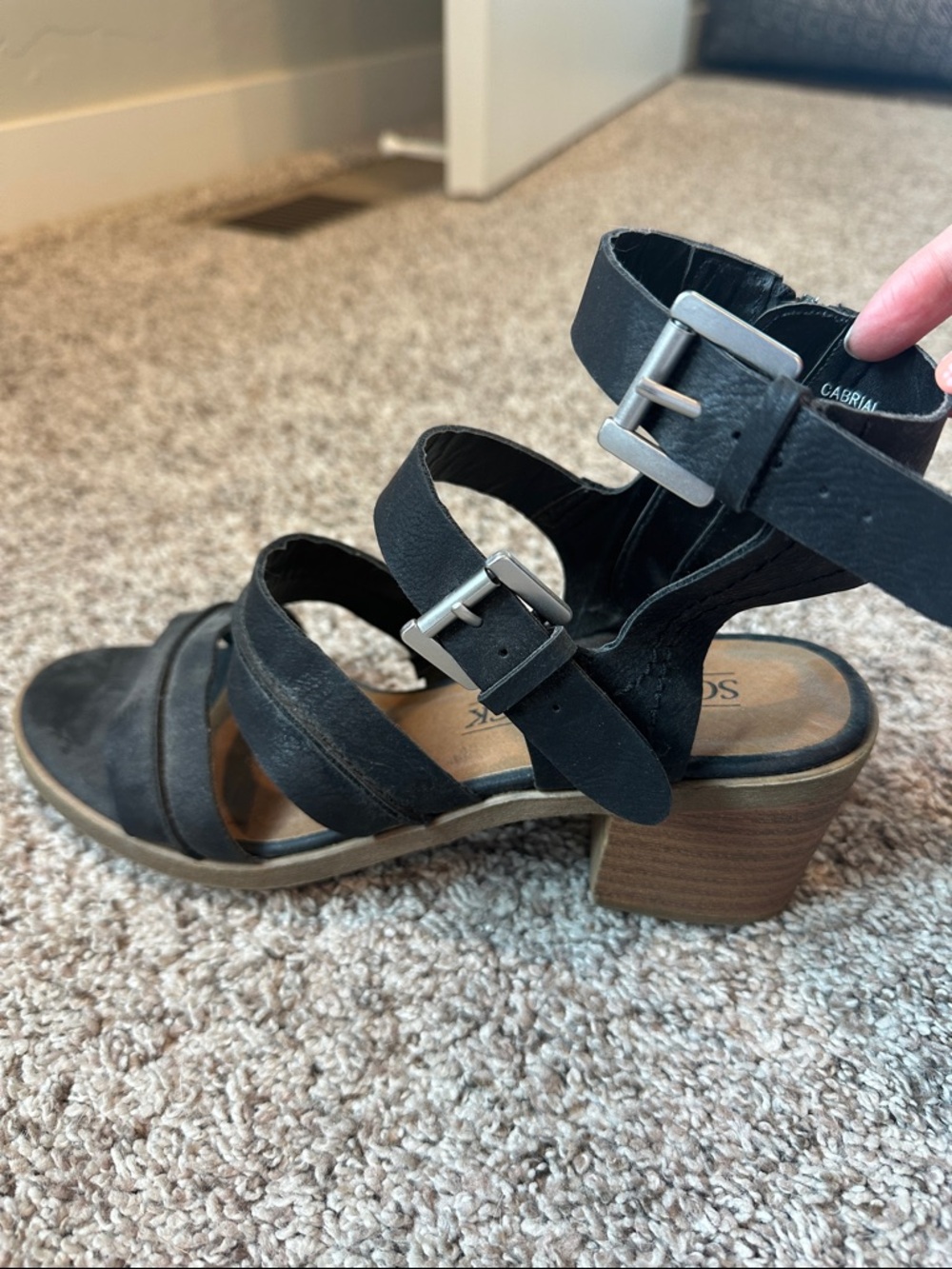 Black Multi-Strap Block Heel Sandal from Buckle